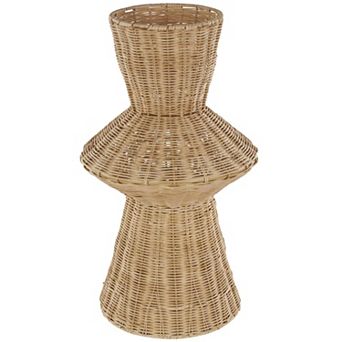 Stella & Eve Rattan Handmade Woven Tapered Fluted Decorative Vase