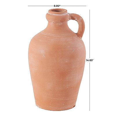 Stella & Eve Ceramic Terracotta Jug Decorative Vase with Handle Table Decor
