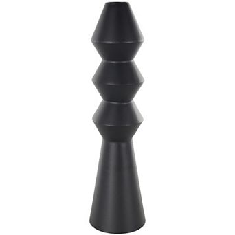 Stella & Eve Metal Art Deco Fluted Decorative Vase Table Decor