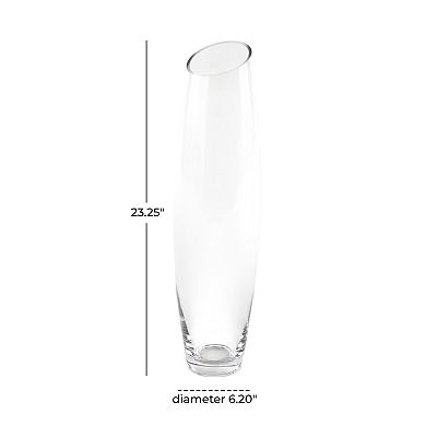 Stella & Eve Large Glass Tall Slanted Decorative Vase Table Decor