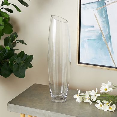 Stella & Eve Large Glass Tall Slanted Decorative Vase Table Decor
