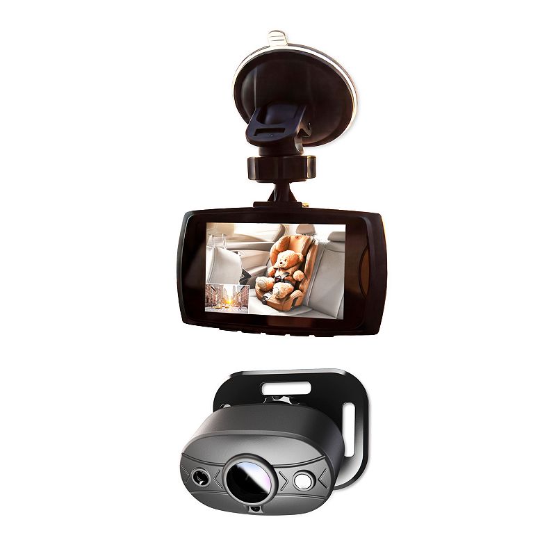 Car and Driver Dual Dash Cam System with Front & Rear Cameras, Black