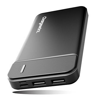 ChargeWorx 10,000mAh Slim Power Bank with USB-C & USB Ports