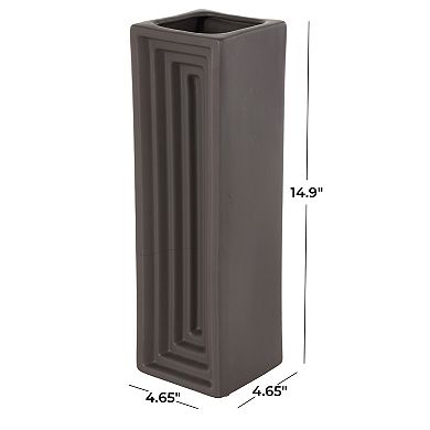Stella & Eve Ceramic Concaved Rectangular Decorative Vase