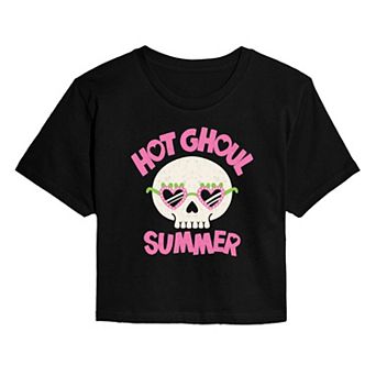 Juniors' Hot Ghoul Summer Cropped Tee