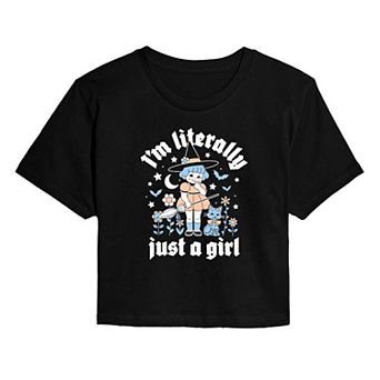 Juniors' I'm Literally Just A Girl Cropped Tee