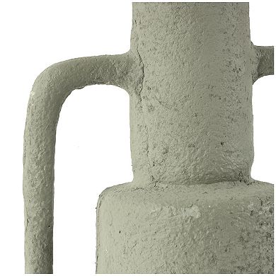 Stella & Eve Textured Paper Mache Decorative Vase with Squared Handles Table Decor