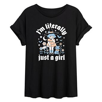 Juniors' I'm Literally Just A Girl Oversized Tee
