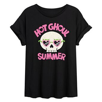 Juniors' Hot Ghoul Summer Oversized Tee