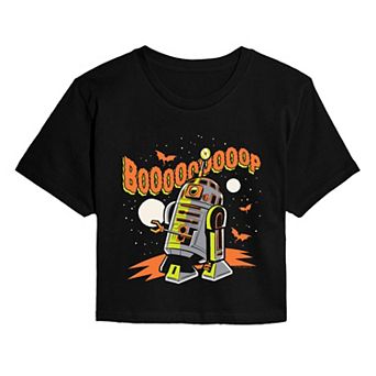 Juniors' Star Wars R2-D2 Boooop Cropped Tee