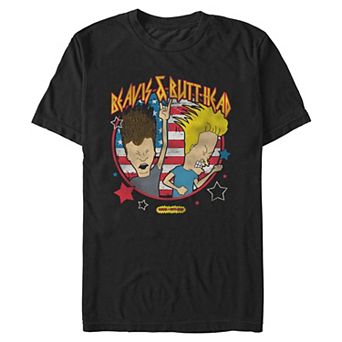 Big & Tall Beavis & Butthead USA Flag Graphic Tee