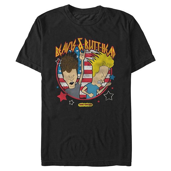 Big & Tall Beavis & Butthead USA Flag Graphic Tee