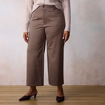 Plus Size LC Lauren Conrad Wildflower High Rise Wide-Leg Cropped Pants