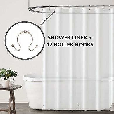 Truly Calm Shower Liner & Hook Set