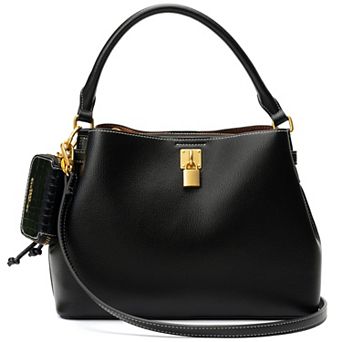 BCBGeneration Triple Compartment Satchel With Lock & Charm