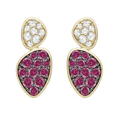 MASTERPIECE Sterling Silver Lab-Created Gemstone Earrings