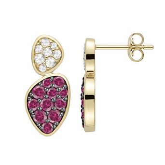 MASTERPIECE Sterling Silver Lab-Created Gemstone Earrings