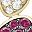 Gold Tone Created Ruby