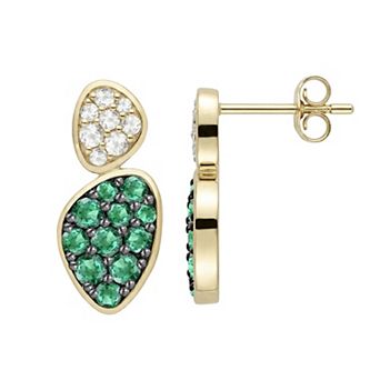 MASTERPIECE 14k Gold Over Silver Lab-Created Gemstone Earrings
