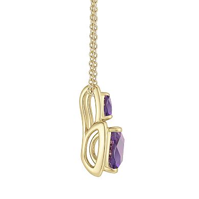 MASTERPIECE 14k Gold Over Silver Lab-Created Gemstone Pendant Necklace
