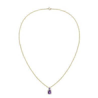 MASTERPIECE 14k Gold Over Silver Lab-Created Gemstone Pendant Necklace