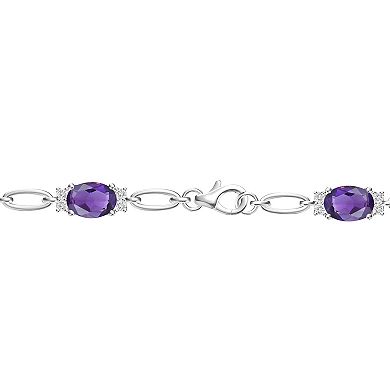 MASTERPIECE Sterling Silver Lab-Created Multi Gemstone Bracelet