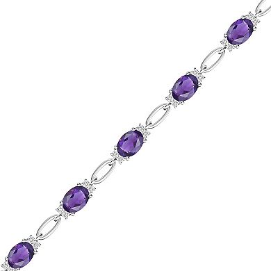 MASTERPIECE Sterling Silver Lab-Created Multi Gemstone Bracelet