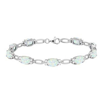 MASTERPIECE Sterling Silver Lab-Created Multi Gemstone Bracelet