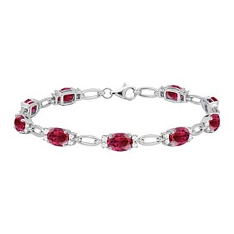 MASTERPIECE Sterling Silver Lab-Created Multi Gemstone Bracelet