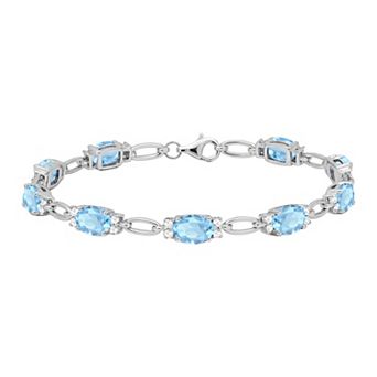 MASTERPIECE Sterling Silver Lab-Created Multi Gemstone Bracelet