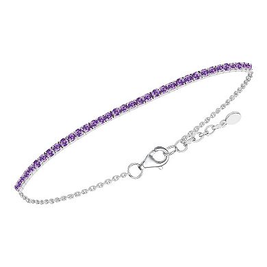 MASTERPIECE Sterling Silver Lab-Created Multi Gemstone Round Bracelet