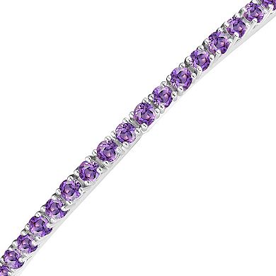 MASTERPIECE Sterling Silver Lab-Created Multi Gemstone Round Bracelet