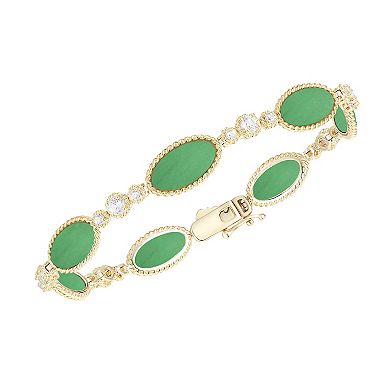 MASTERPIECE 14k Gold over Sterling Silver Gemstone Bracelet