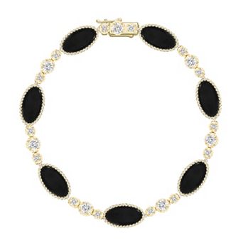 MASTERPIECE 14k Gold over Sterling Silver Gemstone Bracelet