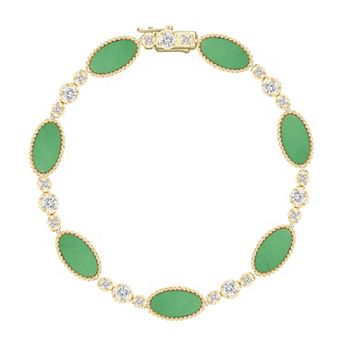 MASTERPIECE 14k Gold over Sterling Silver Gemstone Bracelet