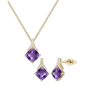 MASTERPIECE Sterling Silver Gemstone Necklace & Earring Set