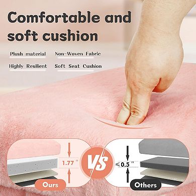 Storage Footstool, Foldable, Plush Thickened Cushion, Supports 300 lbs, 17x13x13 inches