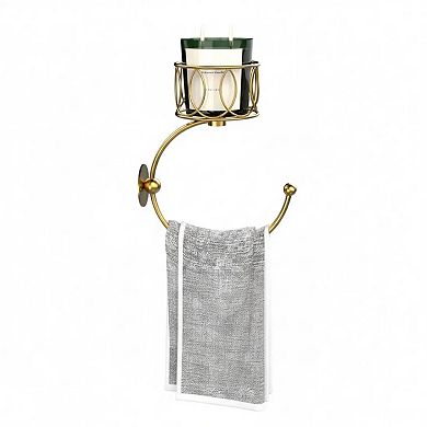 Cut Candle Holder with Wall Mounted Towel Hook