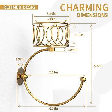 Cut Candle Holder with Wall Mounted Towel Hook
