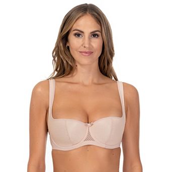 ROSME Women's Lace Balconette Bra with Push-Up Effect, Underwired Demi Cup, Kamila Collection