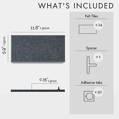 24-Pack Felt Tiles: Customizable 48x36" Wall Decor for Home, Office, Classroom - Photo, Notes, Art
