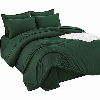 7 pc Bed In A Bag Bedding Set Solid Lightweight With Sheets Pillowcases Shams