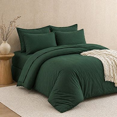 7 Pieces Bed In A Bag Bedding Set Solid Lightweight With Sheets Pillowcases Shams