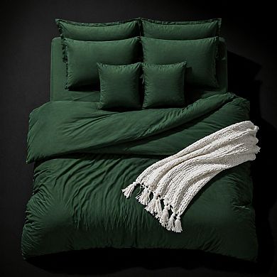 7 Pieces Bed In A Bag Bedding Set Solid Lightweight With Sheets Pillowcases Shams