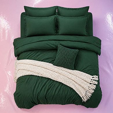 7 Pieces Bed In A Bag Bedding Set Solid Lightweight With Sheets Pillowcases Shams