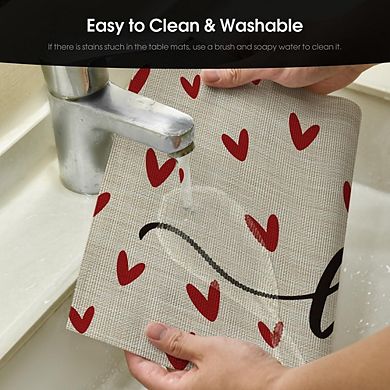 Wipeable Non-Slip PVC Placemats Set of 4 Party Dining Decor