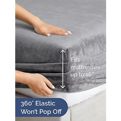 CGK Linens Fleece Sheet Set Velvet Flannel Bedding, Super Soft, Cozy & Plush Deep Pockets