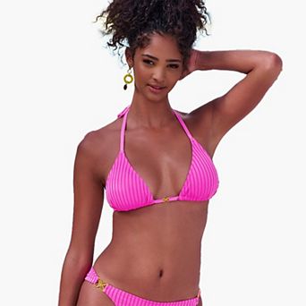Lascana Women's Ribbed Triangle Bikini Top