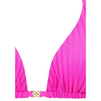 Lascana Women's Ribbed Triangle Bikini Top