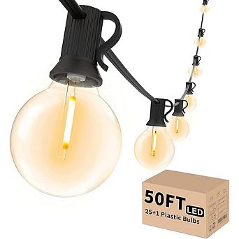 Outdoor LED String Lights, Waterproof Shatterproof Connectable Globe Patio Lights